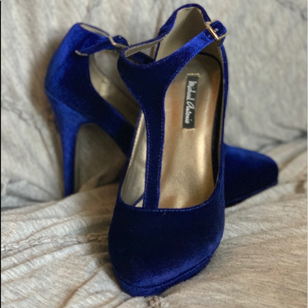 Royal blue high heels